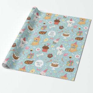 Gute Zeit! Hund Birthday Geschenkpapier