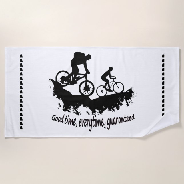 Gute Zeit, jedes Mal garantiert, Mountainbike Strandtuch (Vorderseite)