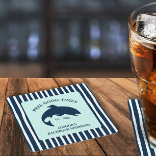 Gute Zeiten für die Bachelor-Partei der Marine Rechteckiger Pappuntersetzer