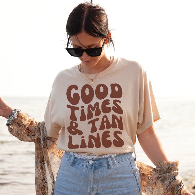Gute Zeiten und Tan-Linien | Boho Sommerurlaub T-Shirt (Von Creator hochgeladen)
