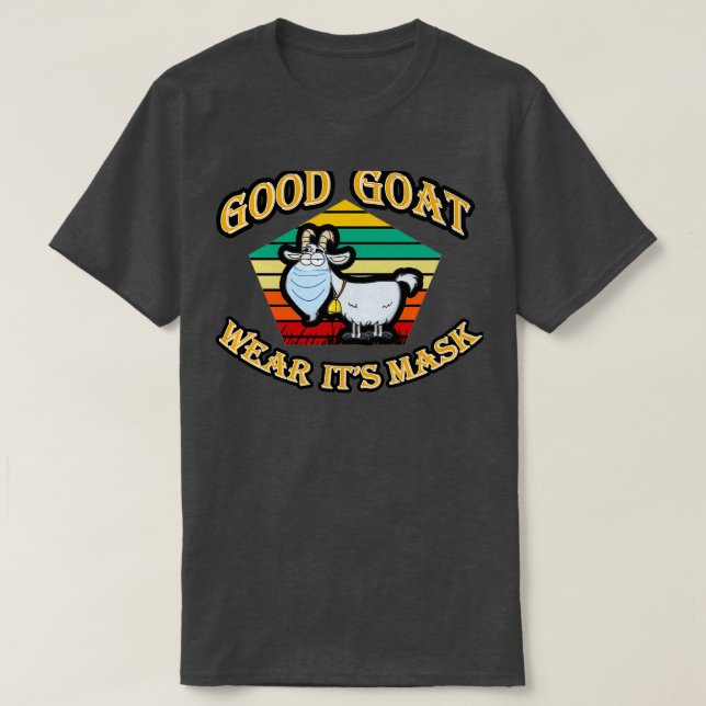 gute Ziege mit Maske, süße Ziege, Ziegenziffern, g T-Shirt (Design vorne)