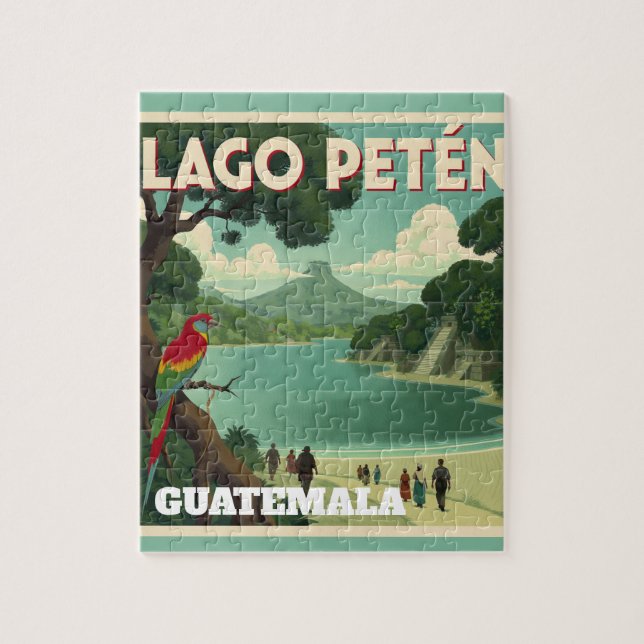  GUTEMALA LAGO PETEN Retro poster (Vertikal)