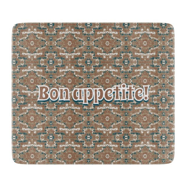 Guten Appetit! Abstrakt Earth Camouflage Brown Schneidebrett (Vorderseite)