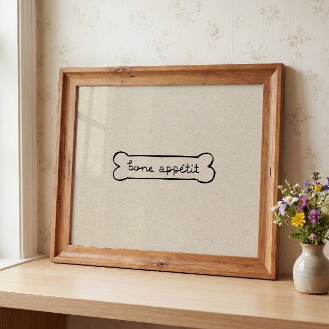 Guten Appetit Hund  Poster (Bone Appetit Print)