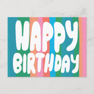 GUTEN GEBURTSTAG Farbige Blasenbuchstaben BENUTZER Postkarte