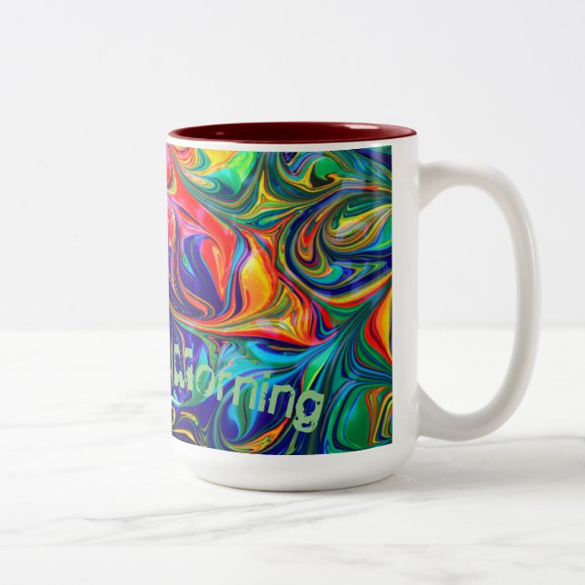 Guten Morgen abstrakte Kunst Trinkbehälter Tasse (Rechts)
