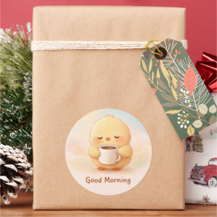 Guten Morgen Alma Küken Süßer Kaffee Aufkleber