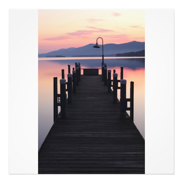 Guten Morgen am Dock Lake George New York Fotodruck (Vorne)