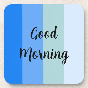 Guten Morgen blau gestreift Getränkeuntersetzer