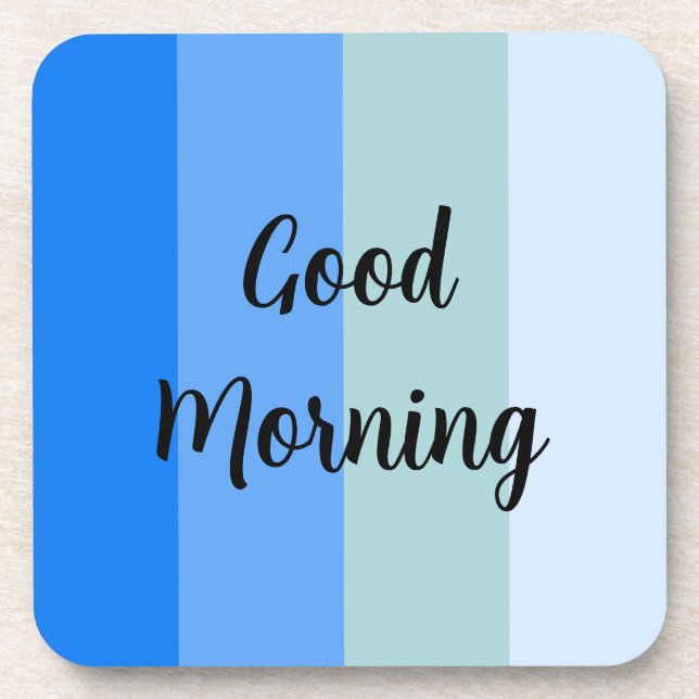 Guten Morgen blau gestreift Getränkeuntersetzer (Vorderseite)
