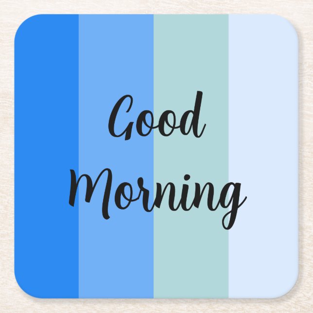 Guten Morgen blau gestreift Rechteckiger Pappuntersetzer (Vorderseite)
