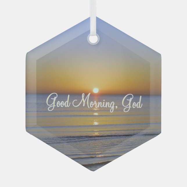 Guten Morgen, Christliches Zitat Ornament Aus Glas (Vorderseite)