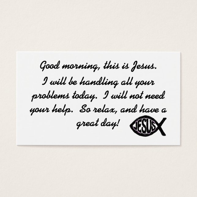 Guten Morgen, das ist Jesus Visitenkarte (Vorderseite)