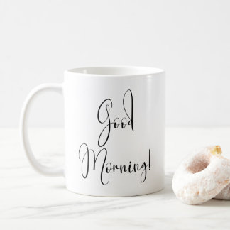 "Guten Morgen" einfache schwarze Typografie Kaffeetasse