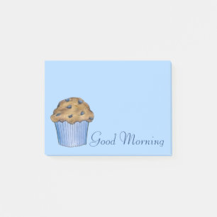 Guten Morgen Frühstück Blueberry Muffin Bäckerei Post-it Klebezettel