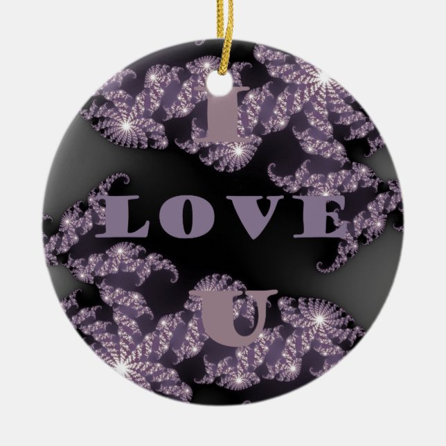 Guten Morgen ich Liebe You.png Keramik Ornament (Vorne)