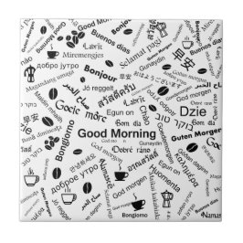 Guten Morgen in allen Sprachen des Wortes Fliese