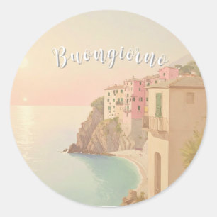 Guten Morgen Italienische Riviera Runder Aufkleber
