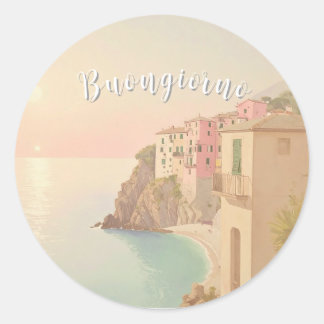 Guten Morgen Italienische Riviera Runder Aufkleber