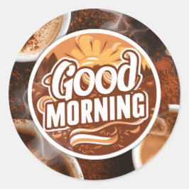 Guten Morgen Kaffee und Breads #2 Runder Aufkleber