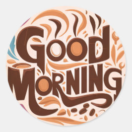 Guten Morgen Kaffee und Breads #9 Runder Aufkleber