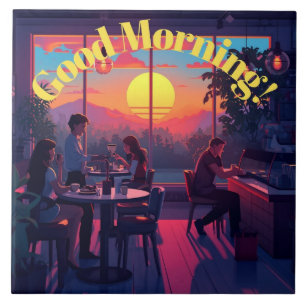 Guten Morgen Kaffeehaus Fliese