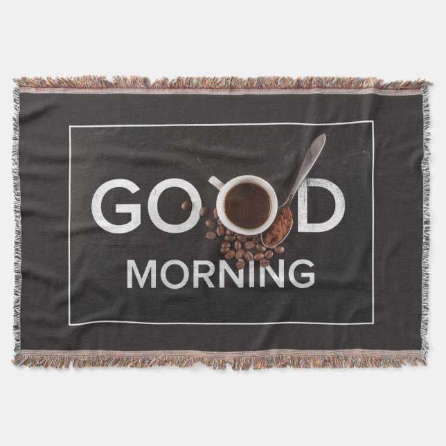 Guten Morgen Kaffeewurfdecke Decke (Vorderseite)