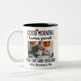 Guten Morgen Katze menschlicher Servant Custom Fun Zweifarbige Tasse