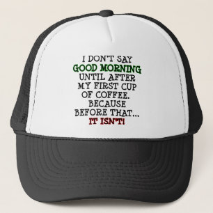 Guten Morgen lustige Kaffee Ball Cap Trucker Hut Truckerkappe