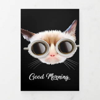 Guten Morgen, meine Katze Meow | Niedliches Gesche Dreifach Gefaltete Ankündigung