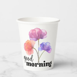 Guten Morgen (mit Blume) Pappbecher
