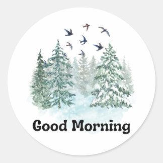 Guten Morgen mit der Natur Runder Aufkleber