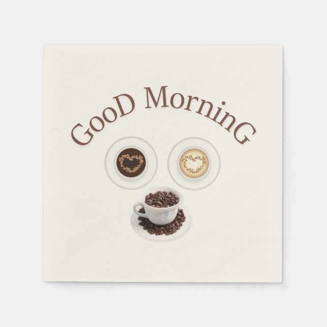 Guten Morgen mit Kaffee Serviette (Vorderseite)