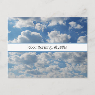 Guten Morgen Name Schöne Wolken Foto-Vorlage Postkarte