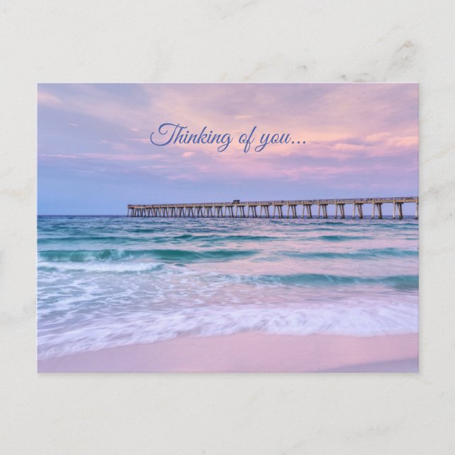 Guten Morgen Navarra Beach Pier denken Sie an Sie Postkarte (Vorderseite)