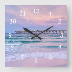 Guten Morgen Navarre Beach Pier Wall Clock Quadratische Wanduhr