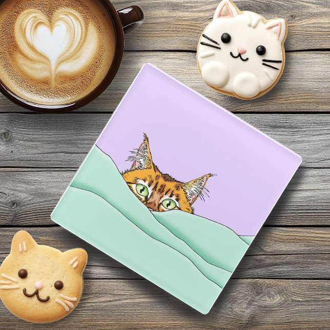 Guten Morgen Orange Cat Funny Glasuntersetzer (Von Creator hochgeladen)