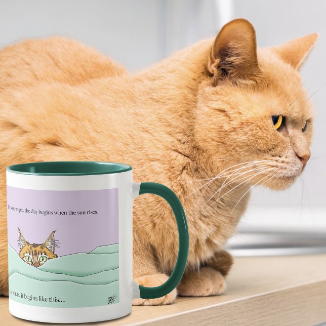 Guten Morgen Orange Cat Funny Kaffeetasse (Von Creator hochgeladen)