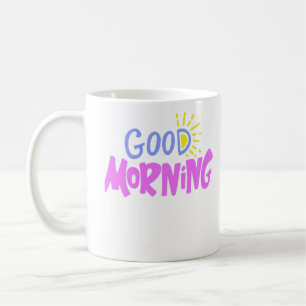 Guten Morgen Retro-Typografie Kaffeetasse