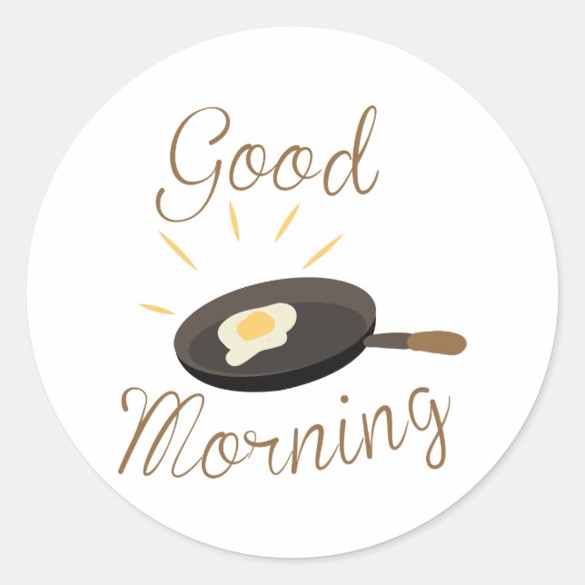 Guten Morgen Runder Aufkleber (Vorderseite)