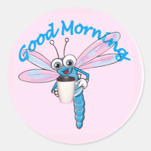 guten Morgen Runder Aufkleber