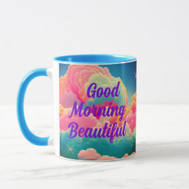 Guten Morgen schöne, pastellfarbene Wolken Tasse
