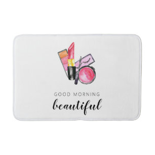 Guten Morgen schöner Makeup Wasserfarbe Lipstick Badematte