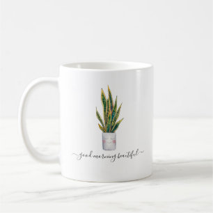 Guten Morgen Schönheit Süße Topfpflanze Kaffeetasse