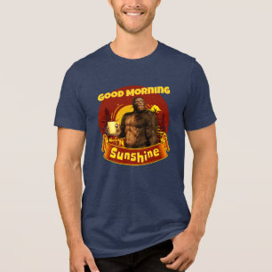 Guten Morgen Sonnenschein Bigfoot Kaffee Humor Kun Tri-Blend Shirt