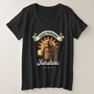 Guten Morgen Sonnenschein Bigfoot trinken Kaffee Große Größe T-Shirt
