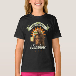 Guten Morgen Sonnenschein Bigfoot trinken Kaffee T-Shirt