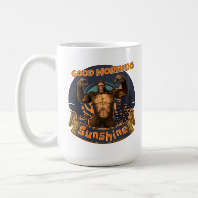Guten Morgen Sonnenschein Funny Bigfoot Kaffeetasse (Links)