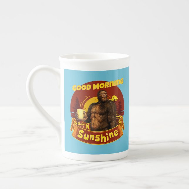 Guten Morgen Sonnenschein Funny Bigfoot Prozellantasse (Links)