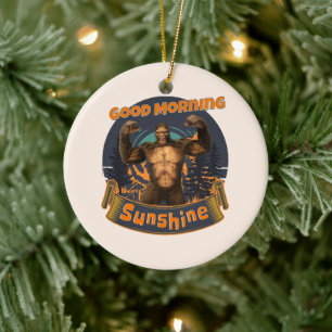 Guten Morgen Sonnenschein Lustiger Bigfoot Keramik Ornament
